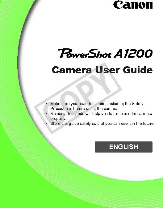 PowerShot A1200 User Manual