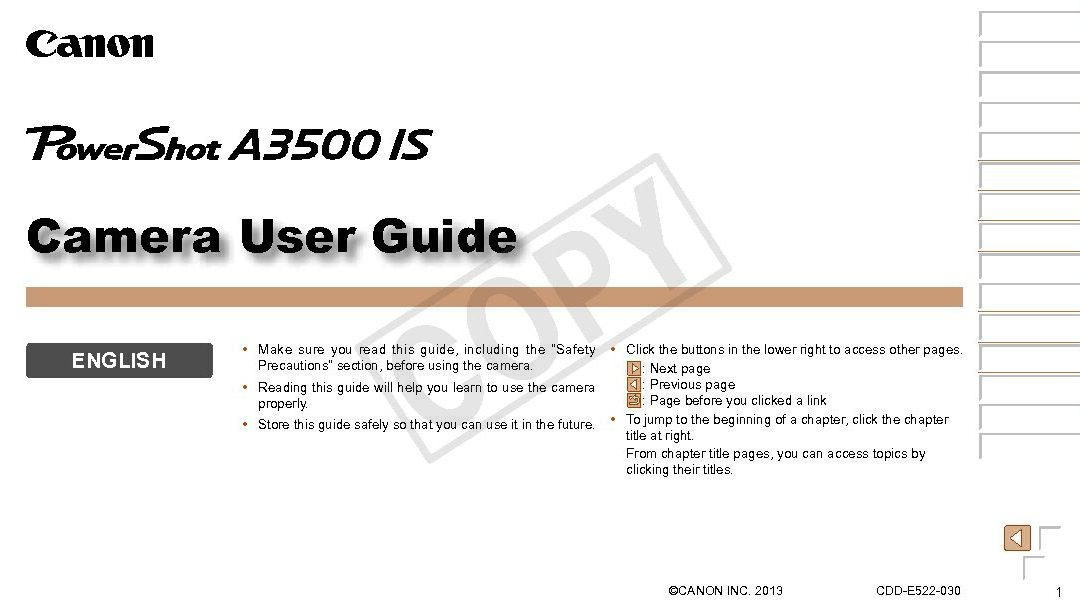PowerShot A3500 User Manual