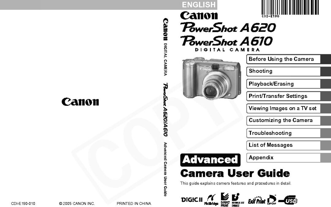 PowerShot A610-A620 Advanced Manual