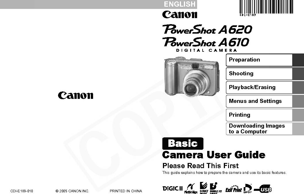 PowerShot 610 Basic Manual