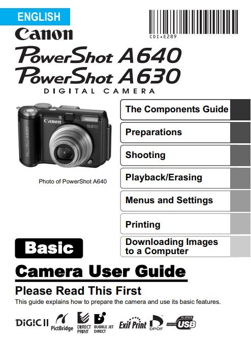 PowerShot A630-640 Basic Manual
