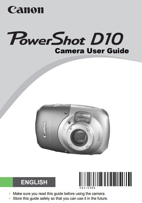 PowerShot D10 Manual