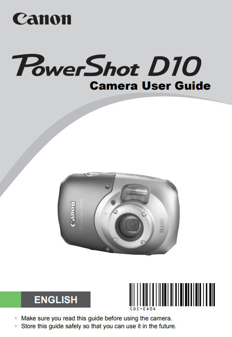 PowerShot D10 Manual
