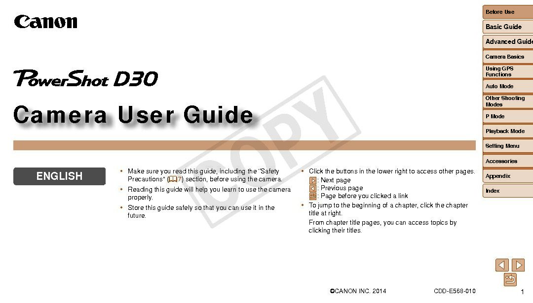 PowerShot D30 User Guide