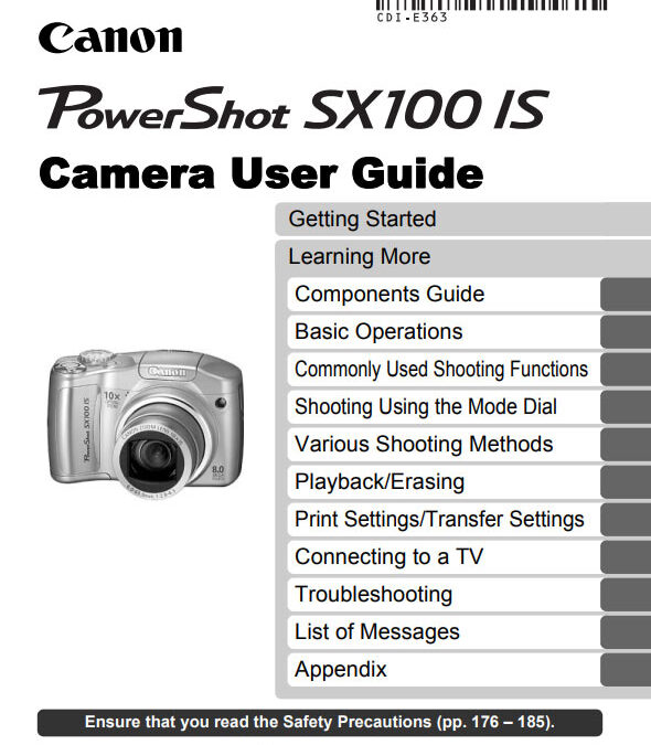 PowerShot SX100 IS Manual