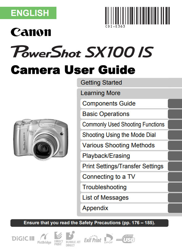 PowerShot SX100 IS Manual