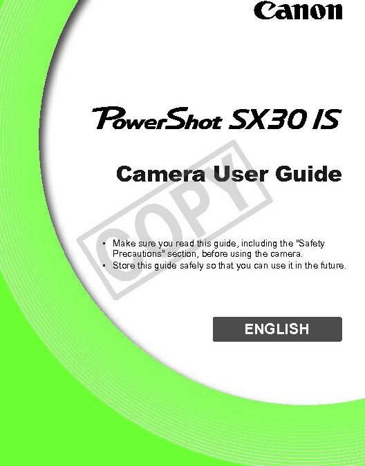 PowerShot SX30 IS Manual