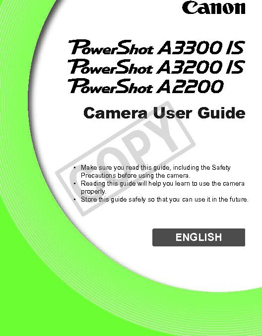PowerShot A2200 User Manual