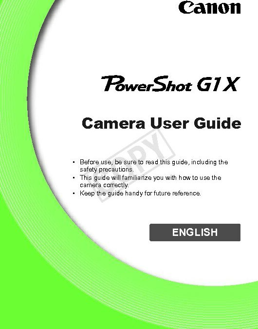 PowerShot G1X User Guide