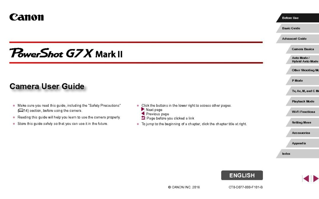 PowerShot G7X Mk II User Guide