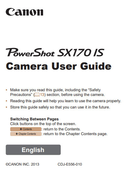 PowerShot SX170 IS Manual