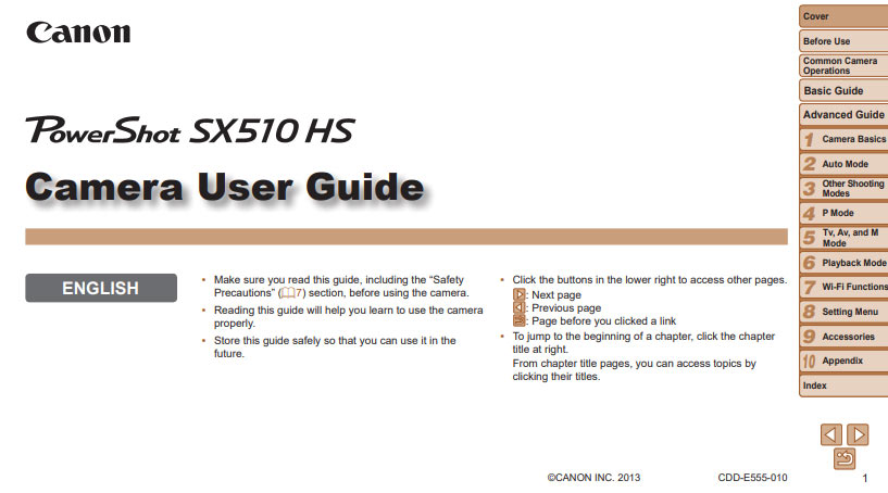 PowerShot SX510 HS Manual