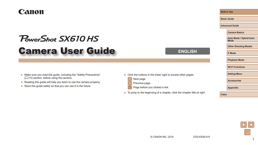 PowerShot SX610 HS Manual