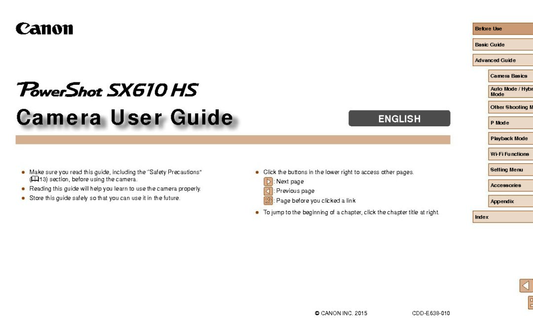 PowerShot SX610 HS Manual