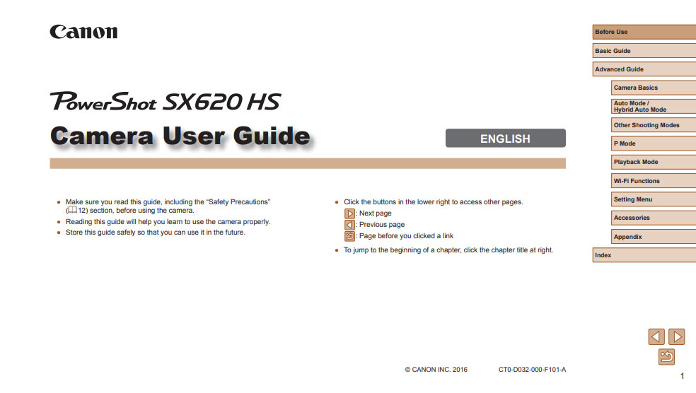 PowerShot SX620 HS Manual