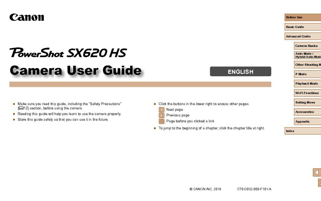PowerShot SX620 HS Manual