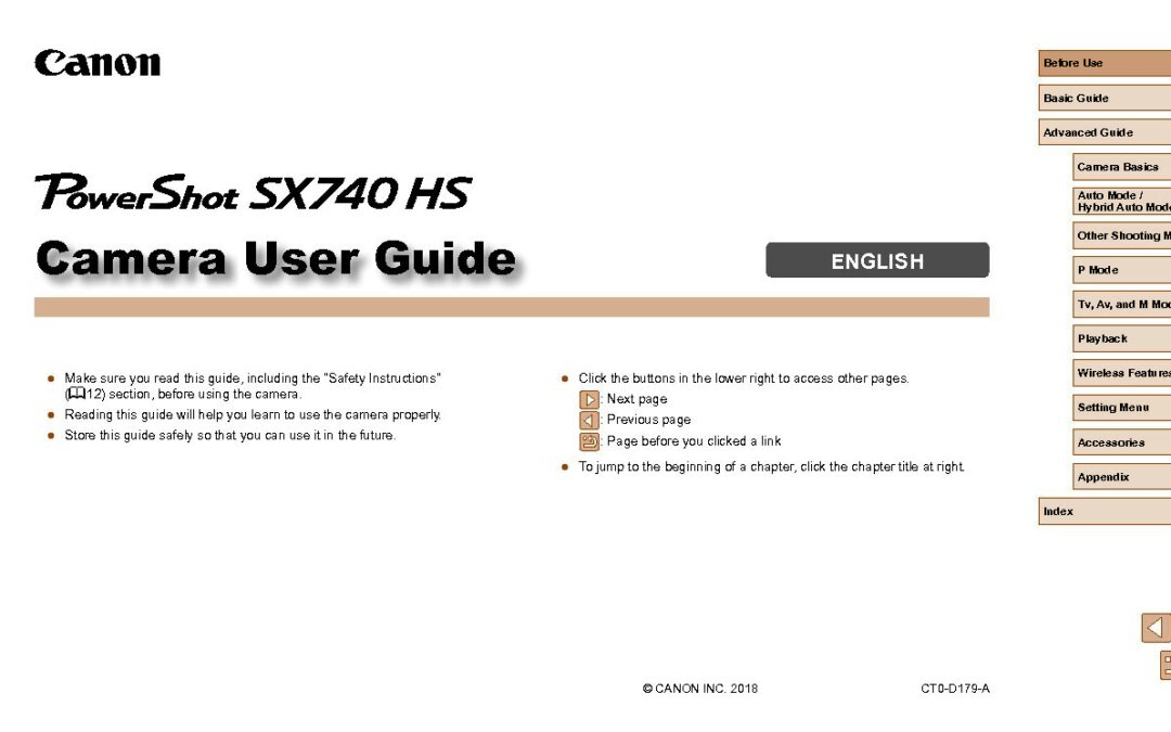 PowerShot SX740 HS Manual