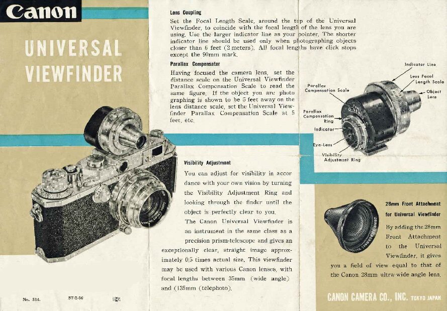 Canon Universal Finder Manual