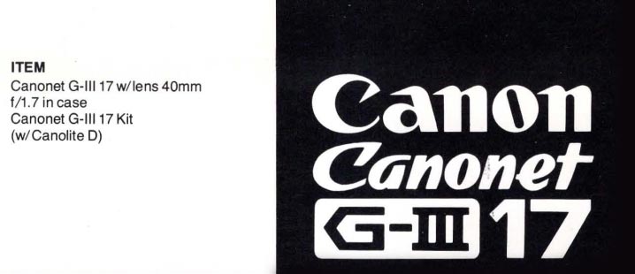 Canon Canonet GIII 17r