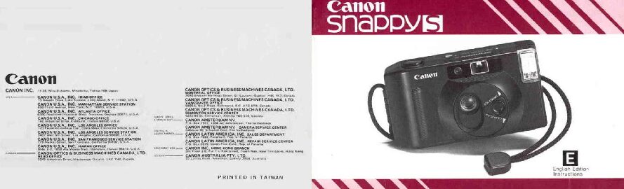 Canon Snappy S User Manual