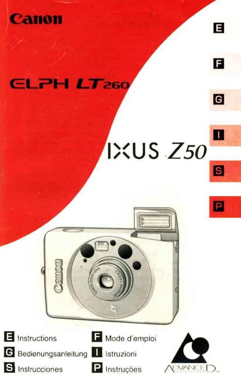 Canon Elph LT 260 Manual