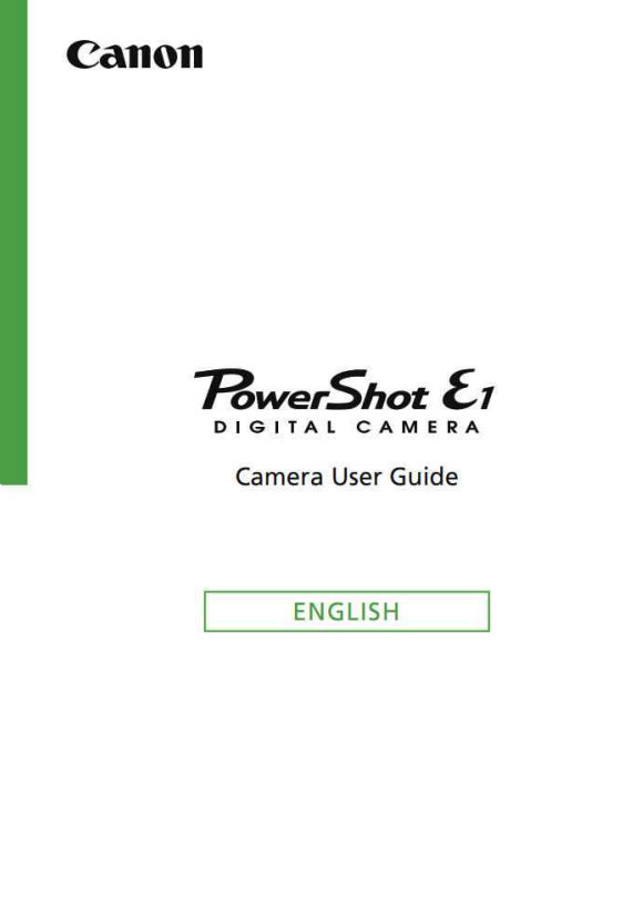 Canon PowerShot E1 Manual
