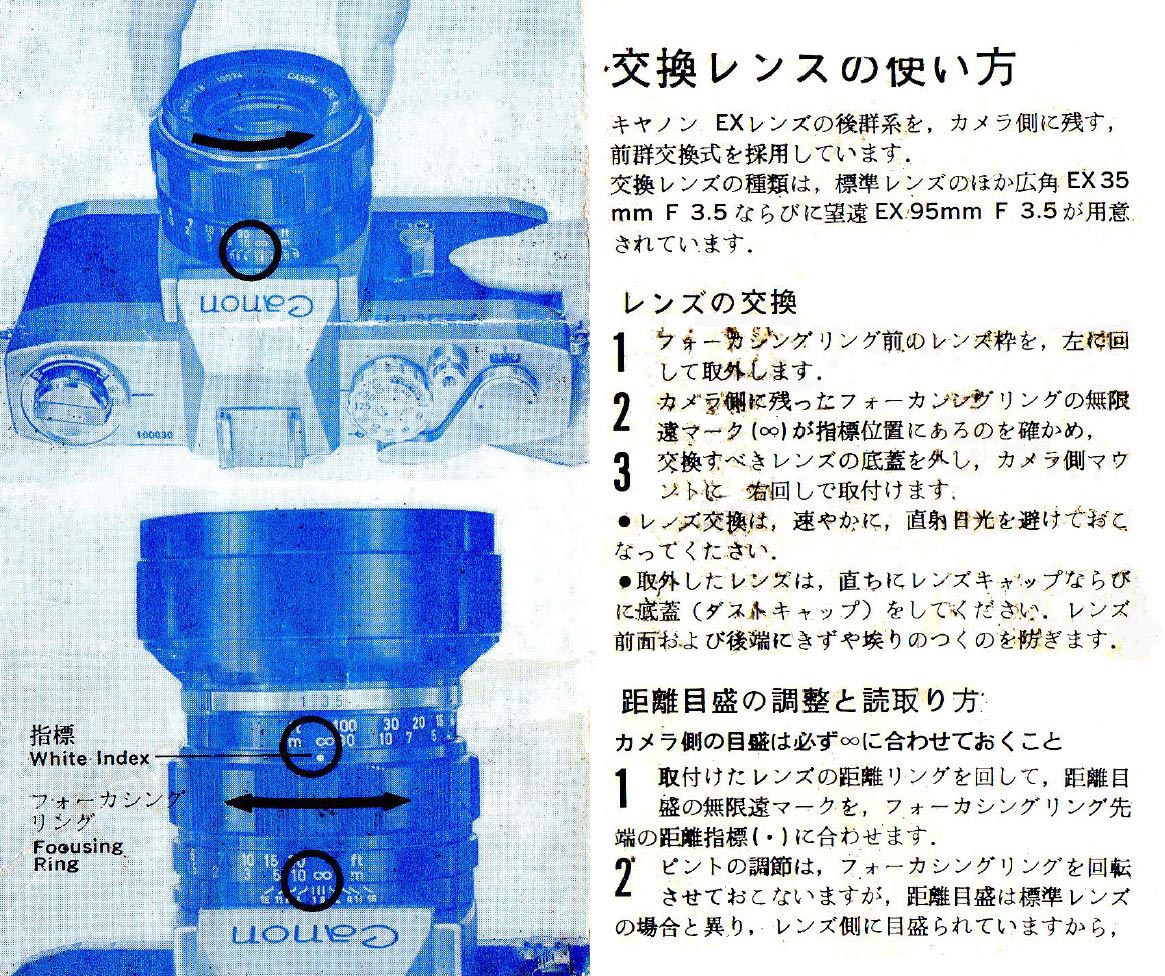 Canon EX Series Lenses Instructions