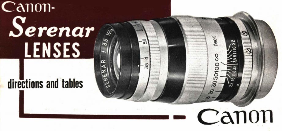 Canon Serenar Lenses Manual Canon Serenar Lenses Manual