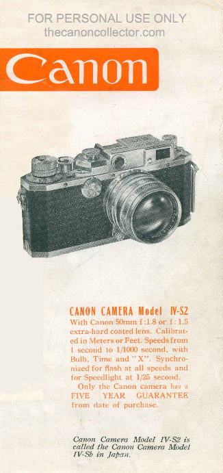 Canon IV-S2 Brochure